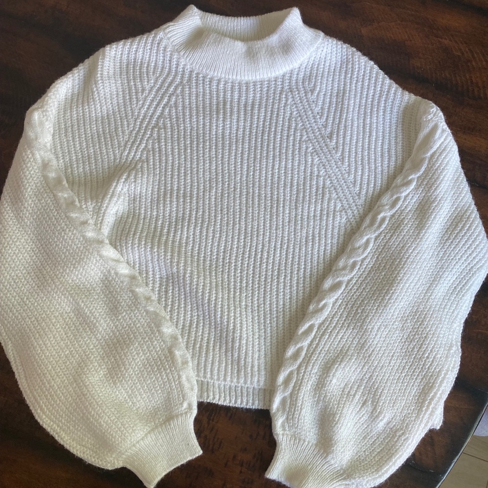 Nordstrom BP White Knit Mock neck/Turtleneck Sweater